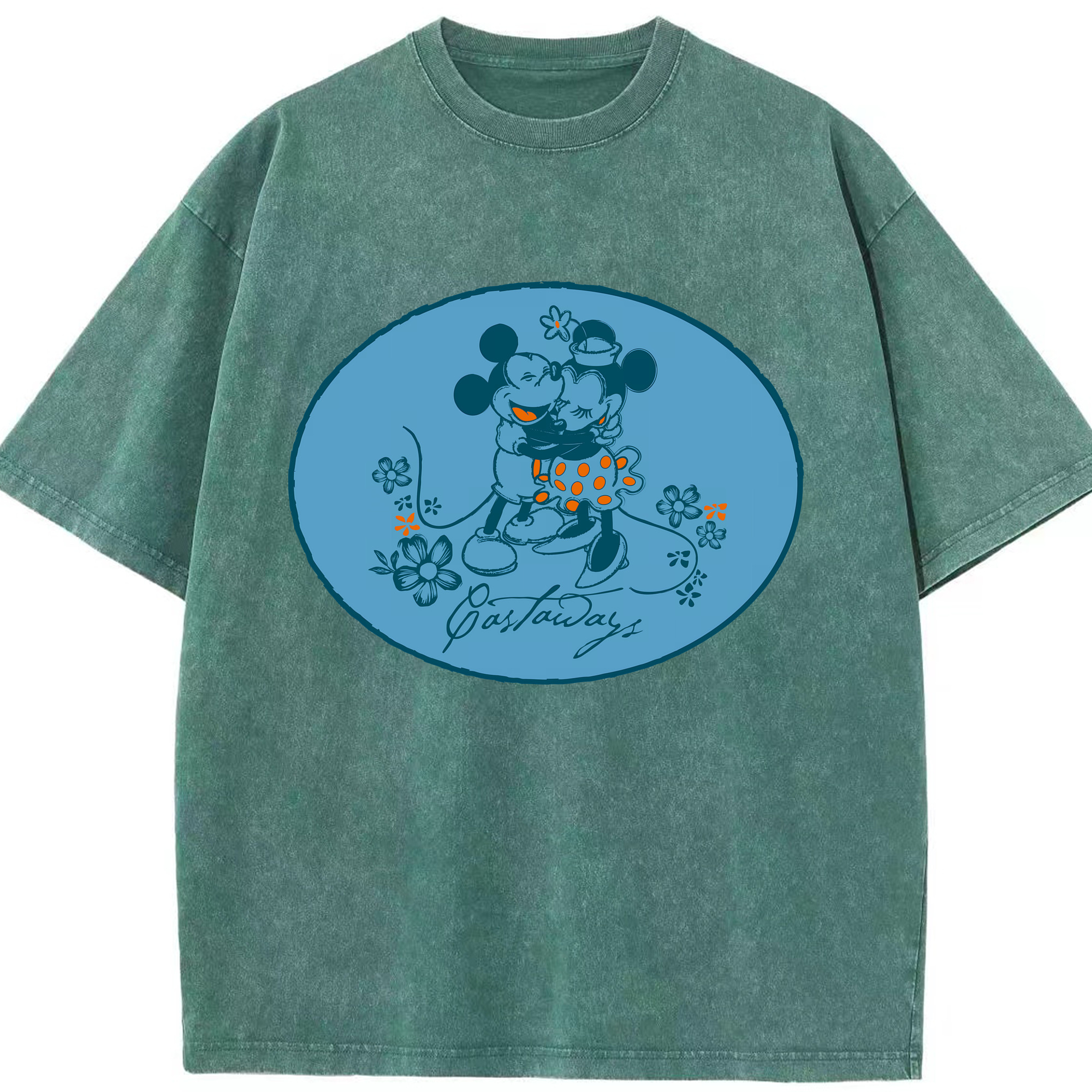 （画像用） ミッキーマウス Mickey Mouse 綿100% ヴィンテージ風 半袖Tシャツ（フロントプリント）